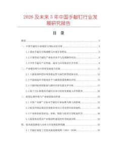 2026及未來5年中國手敲釘行業發展研究報告