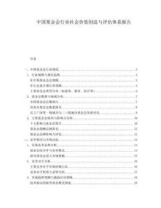 中國基金會行業社會價值創造與評估體系報告