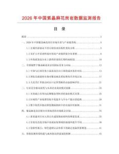 2026年中國紫晶麻花崗巖數據監測報告