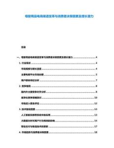 母嬰用品電商渠道變革與消費者決策因素及增長潛力
