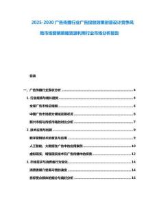 2025-2030廣告傳播行業廣告投放效果創意設計競爭風險市場營銷策略資源利用行業市場分析報告