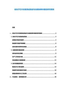 硅光子芯片封裝測試挑戰與光模塊降本路徑研究預測