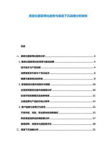 美容儀器家用化趨勢(shì)與渠道下沉戰(zhàn)略分析報(bào)告