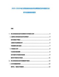 2025-2030電力系統(tǒng)自動(dòng)化技術(shù)應(yīng)用現(xiàn)狀及市場(chǎng)潛力分析與發(fā)展規(guī)劃報(bào)告