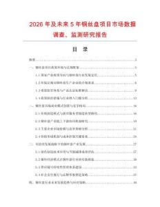 2026年及未來5年銅絲盤項目市場數據調查、監測研究報告