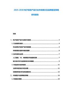 2025-2030電子信息產品行業市場細分及品牌建設策略研究報告