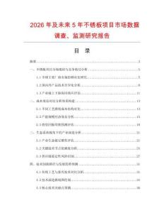 2026年及未来5年不锈板项目市场数据调查、监测研究报告