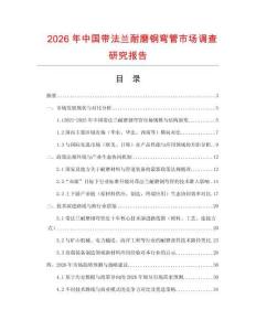 2026年中國帶法蘭耐磨鋼彎管市場調查研究報告