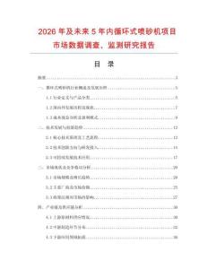 2026年及未來5年內循環式噴砂機項目市場數據調查、監測研究報告