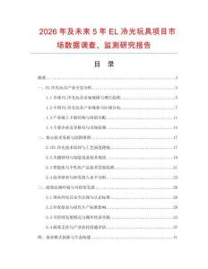 2026年及未來5年EL冷光玩具項目市場數據調查、監測研究報告