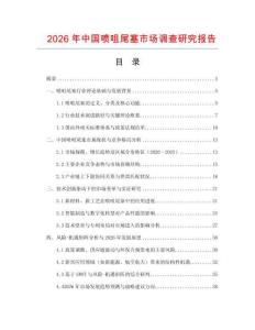 2026年中國噴咀尾塞市場調查研究報告
