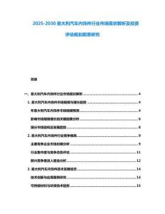 2025-2030意大利汽車內(nèi)飾件行業(yè)市場現(xiàn)狀解析及投資評估規(guī)劃前景研究