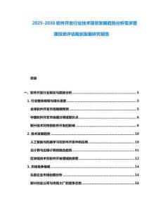 2025-2030软件开发行业技术现状发展趋势分析需求管理投资评估规划发展研究报告