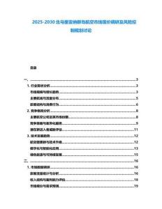 2025-2030北馬里亞納群島航空市場現價調研及風險控制規劃討論