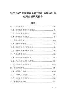 2025-2030年實(shí)時(shí)視頻特效庫行業(yè)跨境出海戰(zhàn)略分析研究報(bào)告