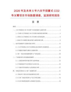 2026年及未來5年六關節(jié)扭簧式CO2導光臂項目市場數(shù)據(jù)調查、監(jiān)測研究報告