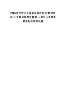 2025重庆数字资源集团有限公司“数智新雁”人工智能菁英招募20人笔试历年参考题库附带答案详解