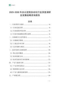 2025-2030年辦公流程自動化行業深度調研及發展戰略咨詢報告