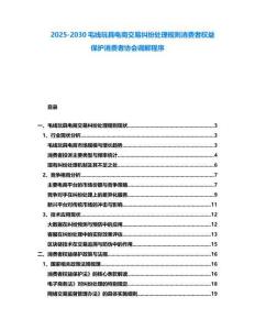 2025-2030毛線玩具電商交易糾紛處理規(guī)則消費(fèi)者權(quán)益保護(hù)消費(fèi)者協(xié)會(huì)調(diào)解程序
