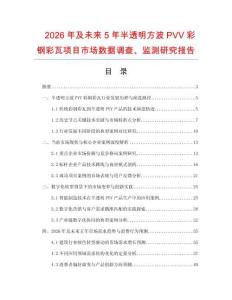 2026年及未来5年半透明方波PVV彩钢彩瓦项目市场数据调查、监测研究报告