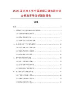 2026及未來5年中國剃須刀清洗液市場分析及市場分析預測報告