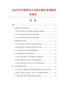 2026年中國(guó)熱動(dòng)力式疏水器市場(chǎng)調(diào)查研究報(bào)告