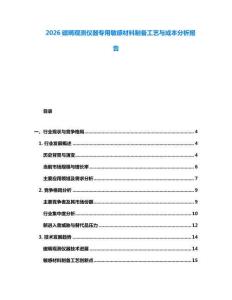 2026磁疇觀測儀器專用敏感材料制備工藝與成本分析報告