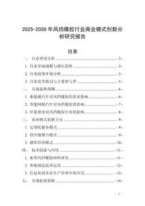 2025-2030年風擋橡膠行業商業模式創新分析研究報告