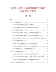 2026及未來(lái)5年中國(guó)橡塑涼拖鞋行業(yè)發(fā)展研究報(bào)告