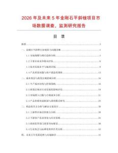 2026年及未來5年金剛石平斜銼項(xiàng)目市場數(shù)據(jù)調(diào)查、監(jiān)測研究報(bào)告