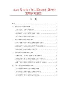 2026及未來5年中國轉向燈罩行業發展研究報告