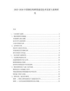 2025-2030中國鋼結構橋梁建設技術發展與案例研究