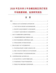 2026年及未来5年自镇流高压汞灯项目市场数据调查、监测研究报告