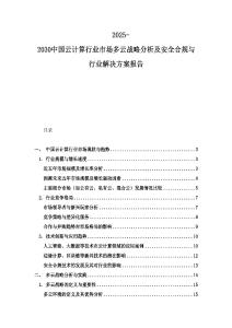 2025-2030中国云计算行业市场多云战略分析及安全合规与行业解决方案报告