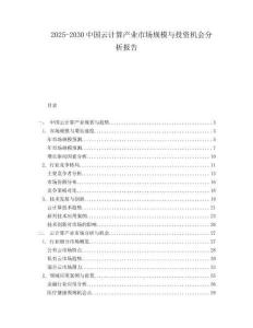 2025-2030中國(guó)云計(jì)算產(chǎn)業(yè)市場(chǎng)規(guī)模與投資機(jī)會(huì)分析報(bào)告