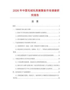 2026年中國毛絨玩具豬靠墊市場調查研究報告