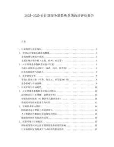 2025-2030云計(jì)算服務(wù)器散熱系統(tǒng)改進(jìn)評(píng)估報(bào)告