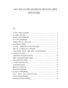 2025-2030云計(jì)算行業(yè)市場競爭分析及企業(yè)云服務(wù)需求評(píng)估規(guī)劃