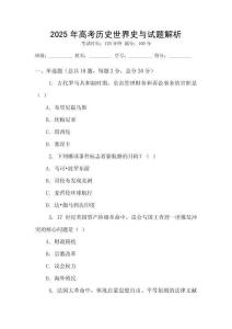 2025年高考?xì)v史世界史與試題解析