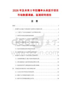 2026年及未來5年防爆單頭呆扳手項目市場數據調查、監測研究報告