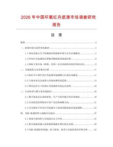 2026年中國環氧紅丹底漆市場調查研究報告
