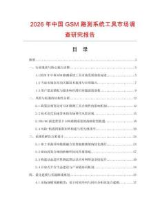 2026年中國(guó)GSM路測(cè)系統(tǒng)工具市場(chǎng)調(diào)查研究報(bào)告