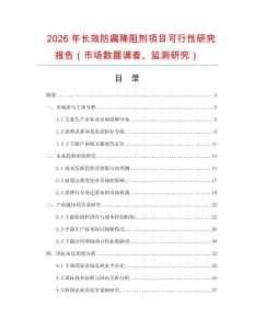 2026年長效防腐降阻劑項目可行性研究報告（市場數(shù)據(jù)調(diào)查、監(jiān)測研究）