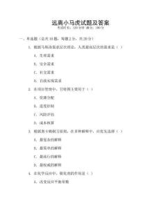 远离小马虎试题及答案