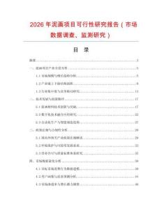 2026年泥畫項目可行性研究報告（市場數據調查、監測研究）
