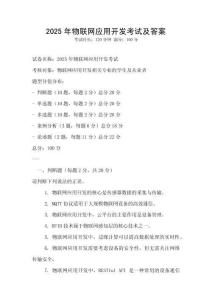 2025年物聯網應用開發考試及答案