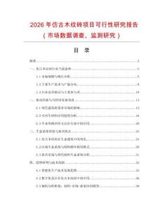 2026年仿古木紋磚項目可行性研究報告（市場數據調查、監測研究）