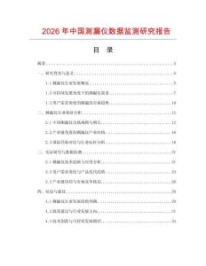 2026年中國測漏儀數(shù)據(jù)監(jiān)測研究報告