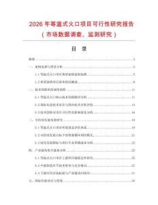 2026年等溫式火口項(xiàng)目可行性研究報(bào)告（市場(chǎng)數(shù)據(jù)調(diào)查、監(jiān)測(cè)研究）