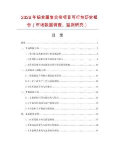 2026年鋁金屬?gòu)?fù)合帶項(xiàng)目可行性研究報(bào)告（市場(chǎng)數(shù)據(jù)調(diào)查、監(jiān)測(cè)研究）